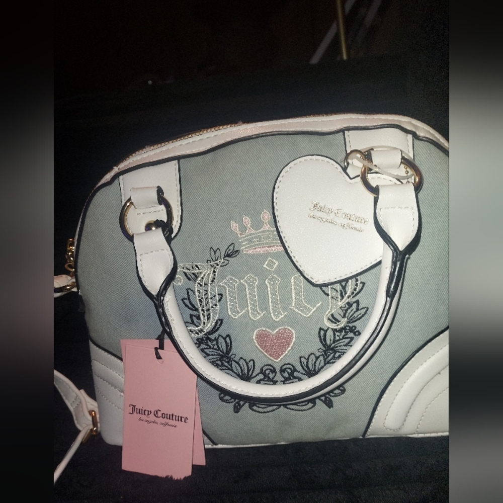 Juicy Couture Gray and Cream Satchel